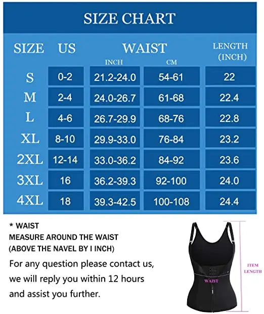 Junlan Women Waist Trainer Corset Zipper & Hook Body Shaper Workout Tank Tops Shapewear pattanaustralia